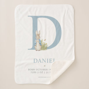 Manta Sherpa Peter Rabbit   Letra D personalizada