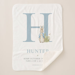 Manta Sherpa Peter Rabbit   Letra personalizada H