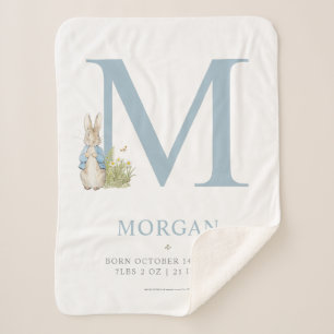 Manta Sherpa Peter Rabbit   Letra personalizada M