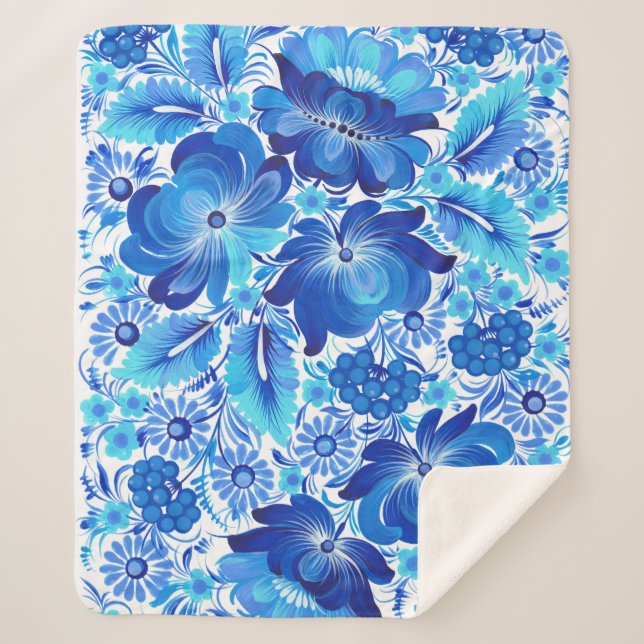 Manta Sherpa Petrikivka Ukrainian traditional folk art.  (Anverso)