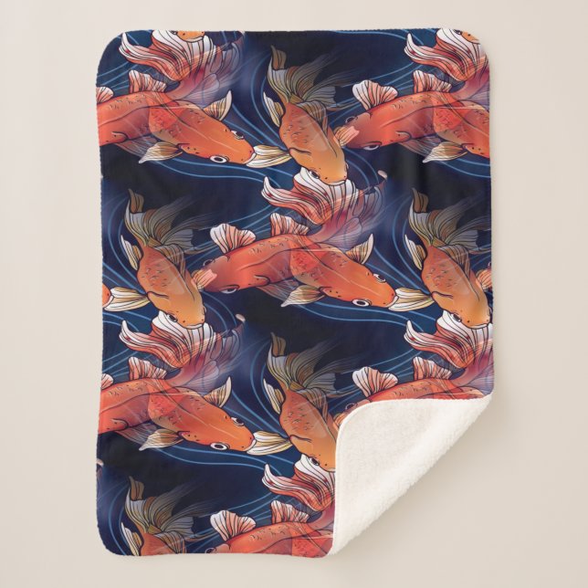 Manta Sherpa Pez Koi Japonés (Anverso)