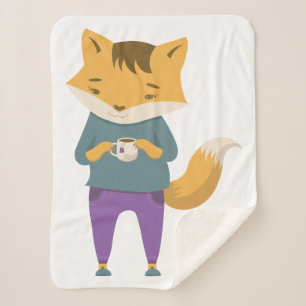 Manta Sherpa Pezón lindo con taza de té