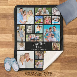 Manta Sherpa Photo Collage 19 Photos Brush Script Personalized