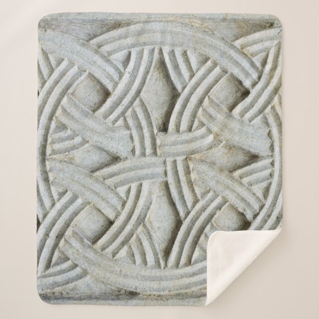 Manta Sherpa Piedra cristiana tallando patrón antiguo (Anverso)