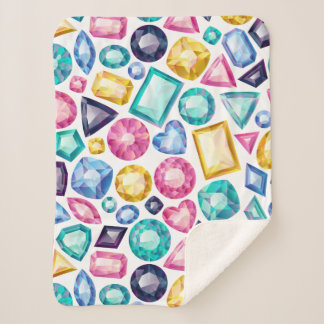 Manta Sherpa Piedras preciosas brillantes femeninas elegantes