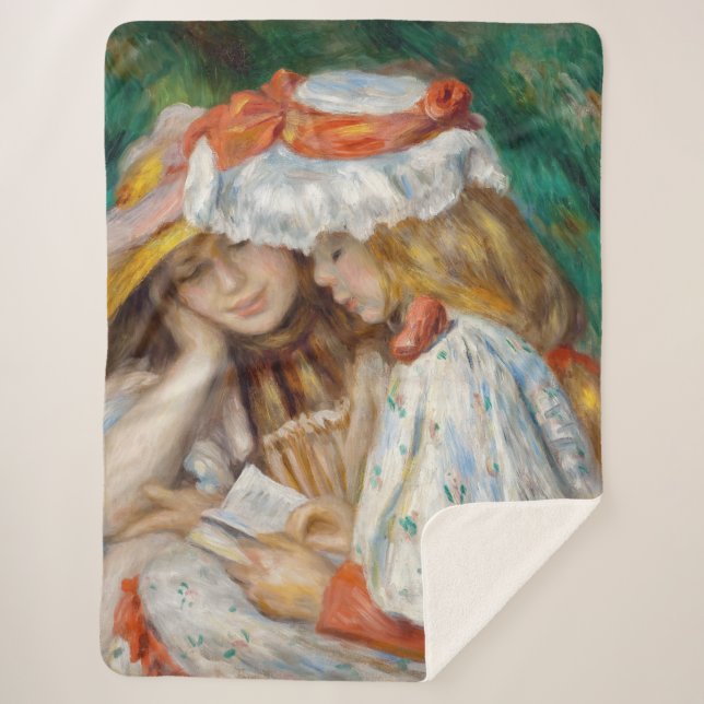 Manta Sherpa Pierre-Auguste Renoir - Dos Chicas leyendo (Anverso)