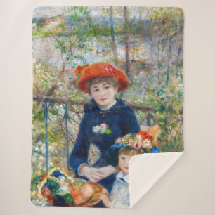 Manta Sherpa Pierre-Auguste Renoir - Dos hermanas en la terraza