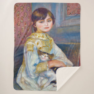 Manta Sherpa Pierre-Auguste Renoir - Niño con gato