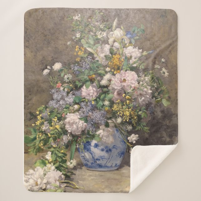 Manta Sherpa Pierre-Auguste Renoir Spring Bouquet (Anverso)