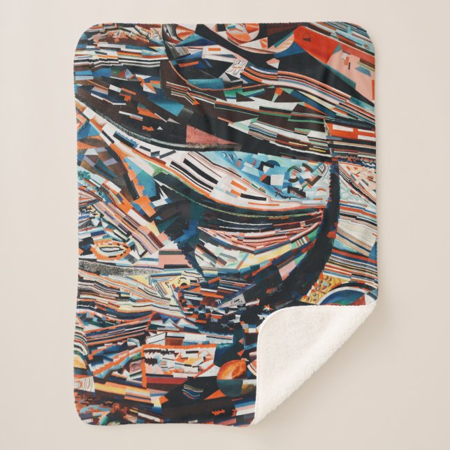 Manta Sherpa Pila de embarcaciones de madera marrón y azul (Anverso)