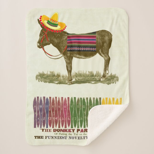 Manta Sherpa Pin the tail on the Donkey (Anverso)
