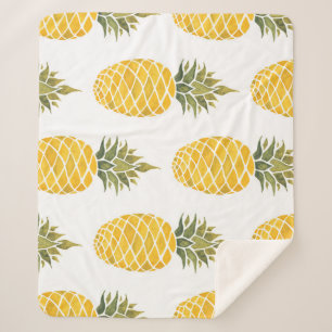 Manta Sherpa Piñas Pintadas A Mano: Acuarela Seamless.