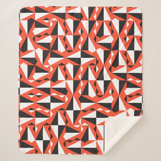 Manta Sherpa Pincel geométrico abstracto: patrón vintage (Anverso)