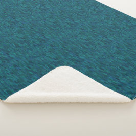 Manta Sherpa Pinceladas Impresionistas, Azul Marino, Verde Azul