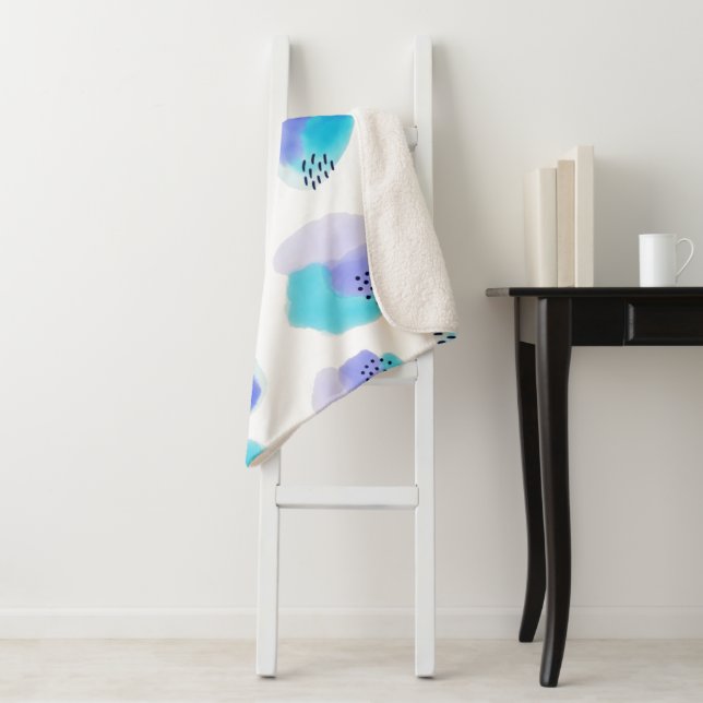 Manta Sherpa Pinceles de color de agua Sherpa Blanket (In situ)