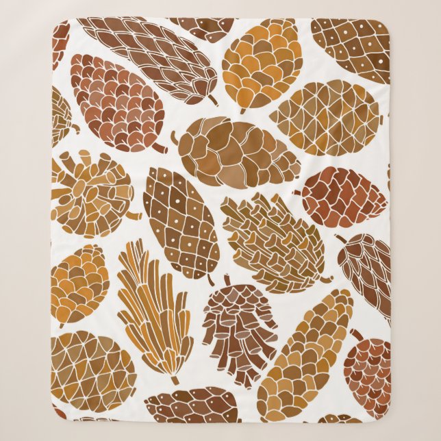 Manta Sherpa Pine cones seamless pattern (Anverso)