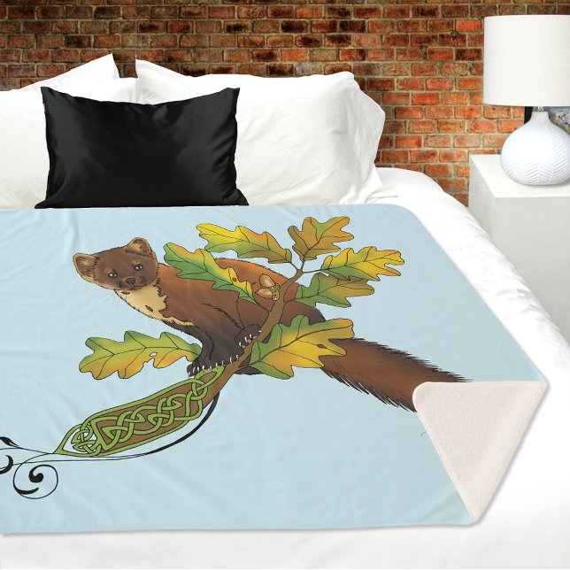 Manta Sherpa Pine Marten Autumn Leaves (Subido por el creador)