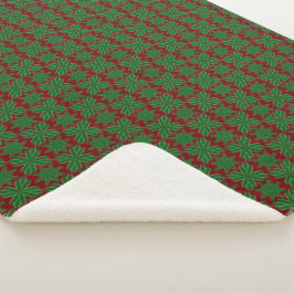 Manta Sherpa Pine Snowflakes Garnet Sherpa Blanket (3 Tamaños)