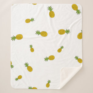 Manta Sherpa Pineapple lindo fondo de patrón sin costura. Vinta