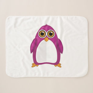Manta Sherpa Pinguino Violeta Rojo Lindo – Pinguino de Dibujos