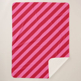 Manta Sherpa Pink and Red Christmas Peppermint Stripes 