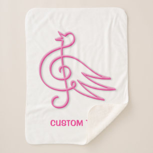 Manta Sherpa Pink Bird Music