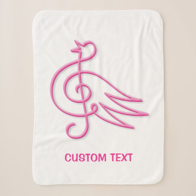 Manta Sherpa Pink Bird Music (Anverso)