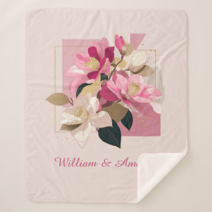 Manta Sherpa Pink Camellia Bloom