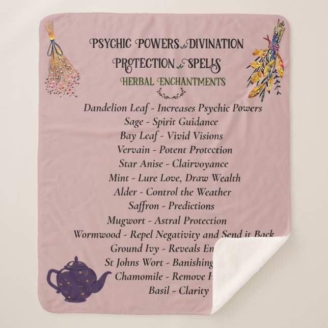 Manta Sherpa Pink de brujas mágicas (Anverso)