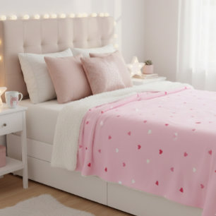 Manta Sherpa Pink Heart Baby Blanket