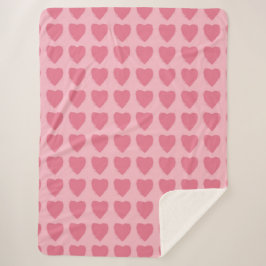Manta Sherpa Pink Hearts Seamless Pattern