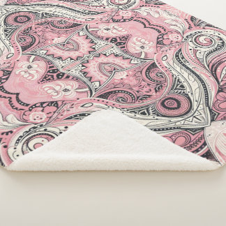Manta Sherpa Pink Paisley El estudio del hogar