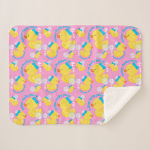 Manta Sherpa Pink Watercolor Rubber Ducky Eres el único