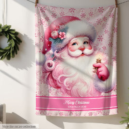 Manta Sherpa Pinkmas Santa Blanket personalizado para Chicas ac