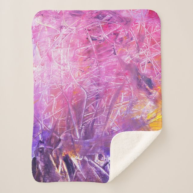 Manta Sherpa Pintura abstracta (Anverso)
