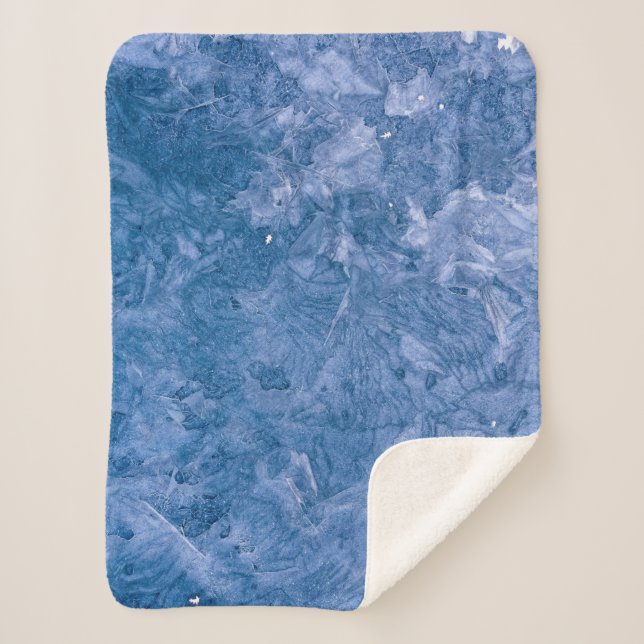 Manta Sherpa Pintura abstracta azul (Anverso)