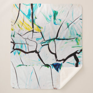 MANTA SHERPA PINTURA ABSTRACTA MULTICOLORADA