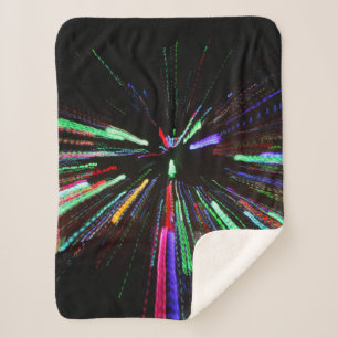 Manta Sherpa Pintura abstracta roja, verde y azul