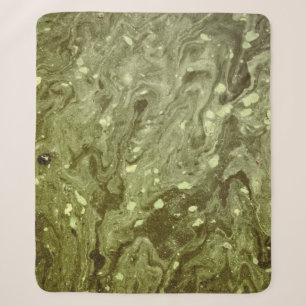 Manta Sherpa Pintura abstracta verde
