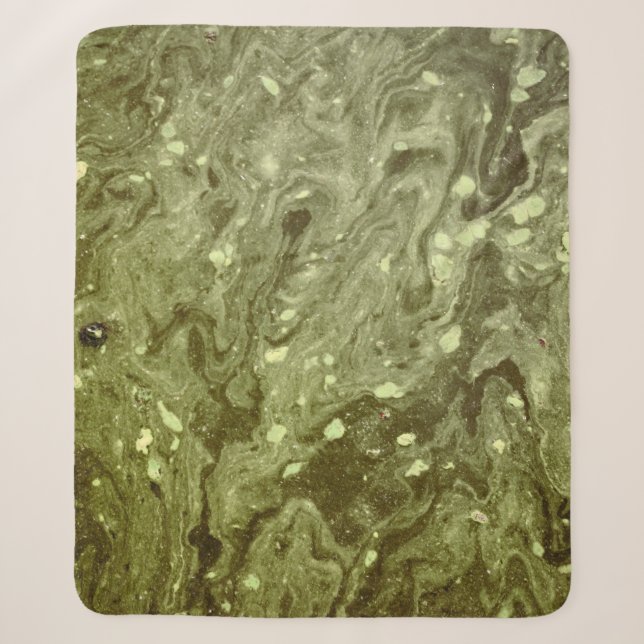 Manta Sherpa Pintura abstracta verde (Anverso)