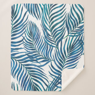 Manta Sherpa Pintura acuarela sin fisuras de patrón tropical