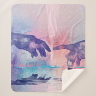 Manta Sherpa Pintura artística fina, manos pintadas a mano surr