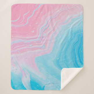 MANTA SHERPA PINTURA AZUL Y ROSA