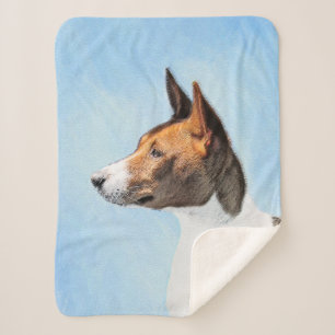 Manta Sherpa Pintura de Basenji - Arte original muy bonito
