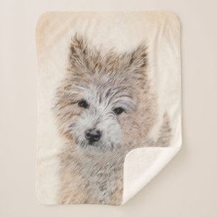 Manta Sherpa Pintura de Cachorro de Cairn Terrier - Arte Perro 