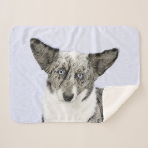 Manta Sherpa Pintura de Cardigan Welsh Corgi - Arte Perro Origi