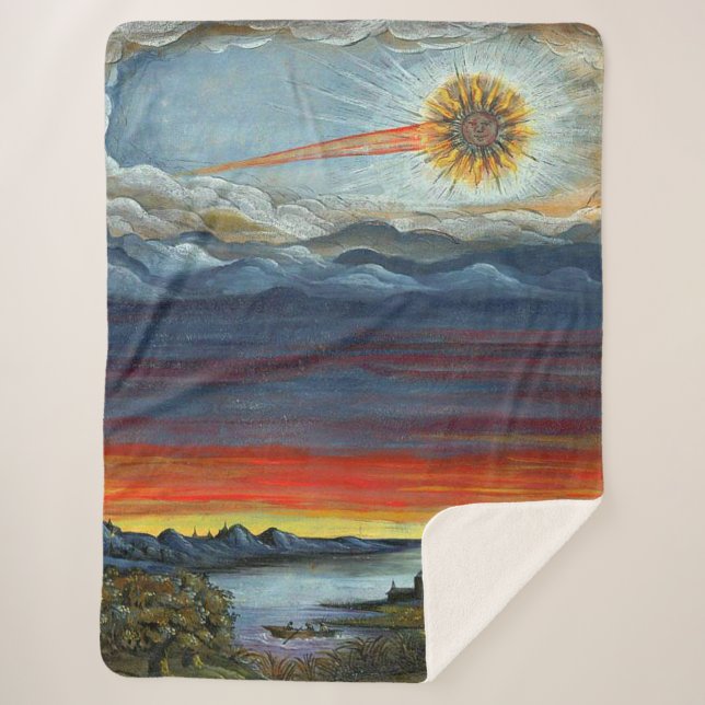 Manta Sherpa pintura de cometa impresión (Anverso)