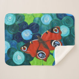 Manta Sherpa Pintura de mariposa pavo