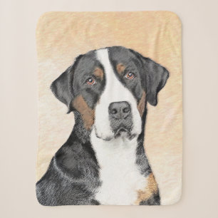 Manta Sherpa Pintura de perro de la montaña suiza - Arte origin