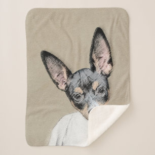 Manta Sherpa Pintura de Rat Terrier - Arte Perro Original.